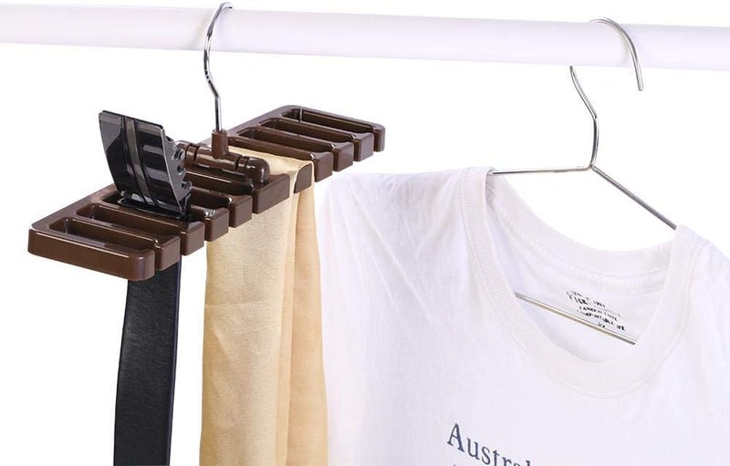 woobles Belt Rack Organizer, Sturdy Plastic Tie Belt Scarf Save Space Hanger Belt with Metal Hook for Closet Wardrobe 10 Slot(#2) - Image 5